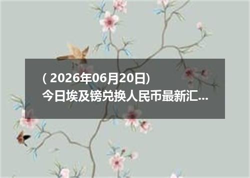 ( 2026年06月20日) 今日埃及镑兑换人民币最新汇率行情