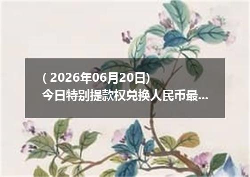 ( 2026年06月20日) 今日特别提款权兑换人民币最新汇率行情